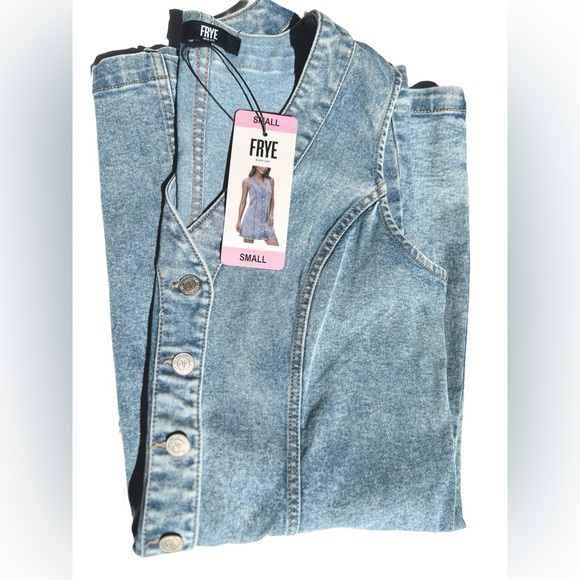 Blue Denim Sleeveless Mini Dress- 18 PTP - Picture 5 of 5